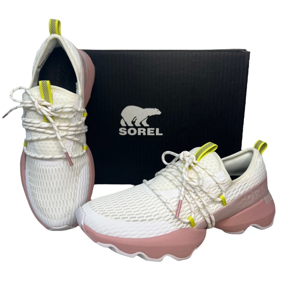 Sorel Kinetic Impact Lace Sneakers Womens 8.5 White Eraser Pink Comfort Shoes